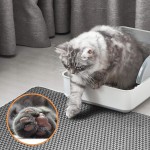 EVA Honeycomb Double-Layer Cat Litter Mat - BPA-Free, Waterproof & Easy to Clean in Gray