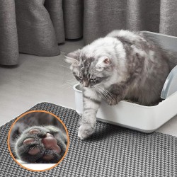 EVA Honeycomb Double-Layer Cat Litter Mat - BPA-Free, Waterproof & Easy to Clean in Gray