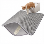 EVA Honeycomb Double-Layer Cat Litter Mat - BPA-Free, Waterproof & Easy to Clean in Gray