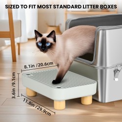 Auto Scooper Portable Cat Litter Box Ramp with Filter & Adjustable Height – Washable, Non-Slip Surface for Small & Senior Cats