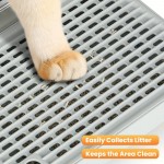 Auto Scooper Portable Cat Litter Box Ramp with Filter & Adjustable Height – Washable, Non-Slip Surface for Small & Senior Cats